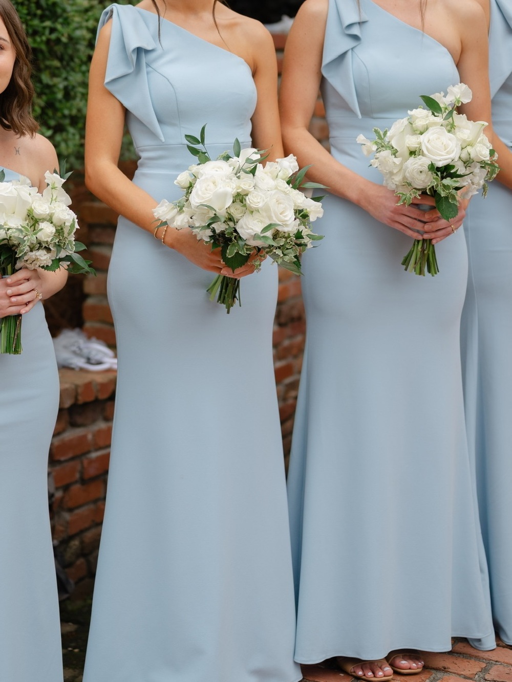 Azazie Rinna Stretch Crepe One Shoulder Bridesmaid Dress Sky Blue - Size A2